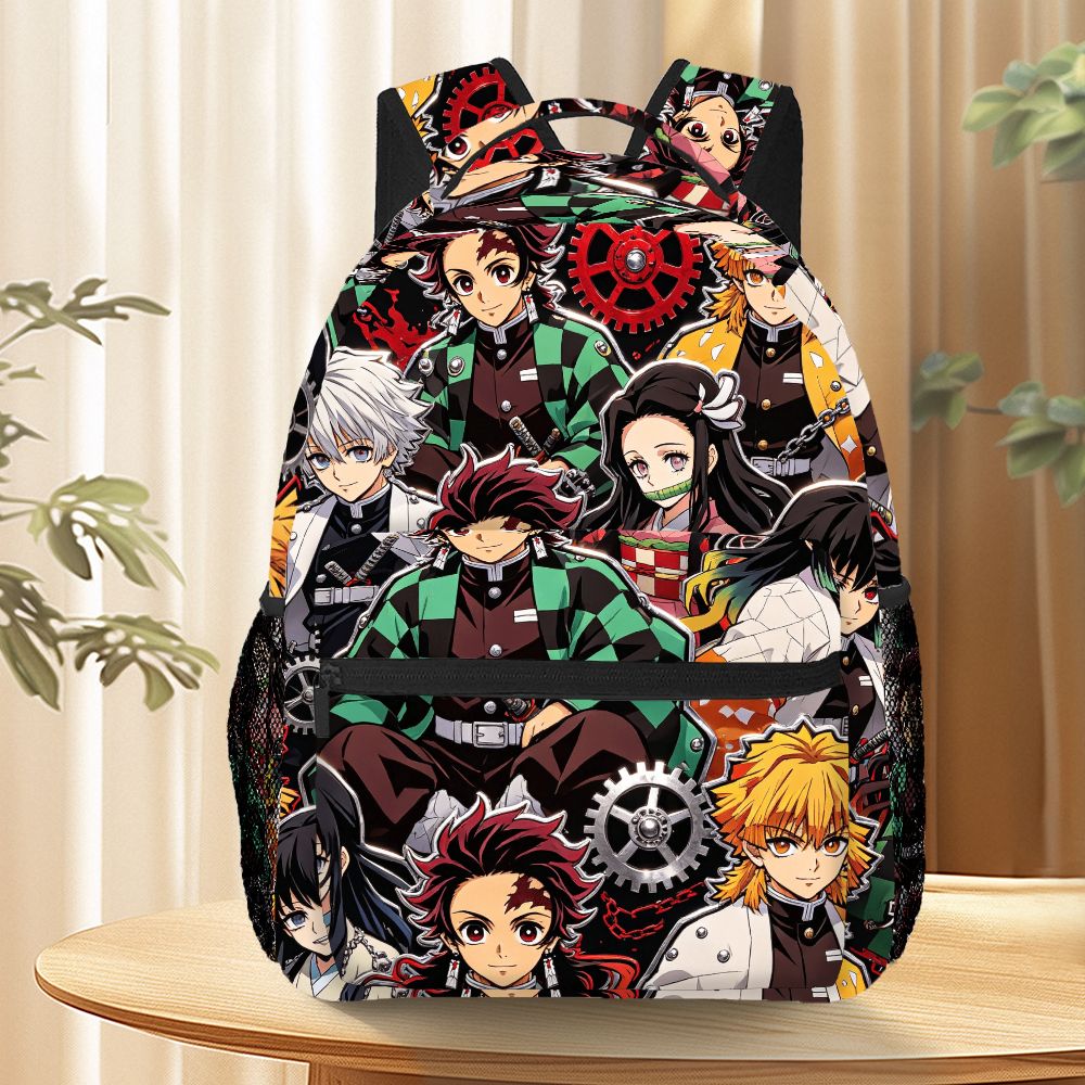 School Backpack Teen - Рюкзак Demon Slayer с принтом Танджиро