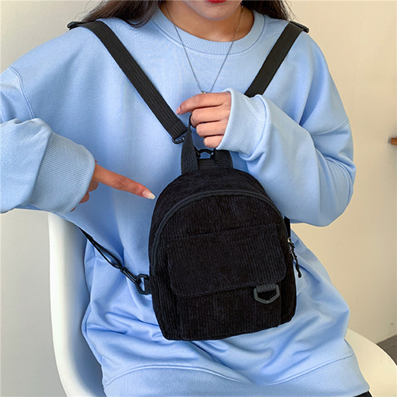 Сплошной цвет мини-рюкзак вель – обзор и цена Fashion Backpack Women